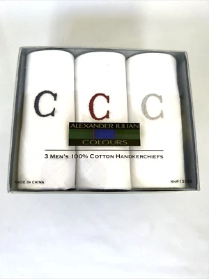 Pañuelos Alexander Julian Colores 3 Hombre 100% Algodón Inicial C Foto 1 de 4