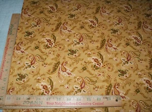 Paisley Flower Brown Marcus Brother Fabric Cotton Sewing Quilting  19 x42" NEW - Picture 1 of 3