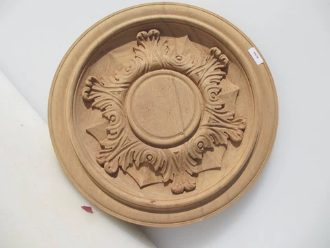 Carved Wooden Ceiling Rose Light Chandelier Wood Antique Rococo Design Style 13" Cover