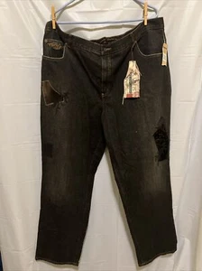 Ralph Lauren Jeans Co Edward Broken In Patches Women's SZ 22 Black - Picture 1 of 9