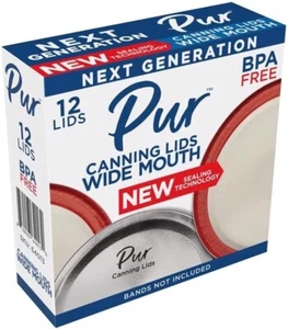 PUR Wide Mouth Canning Lids Single 12 Pack Box - Picture 1 of 3
