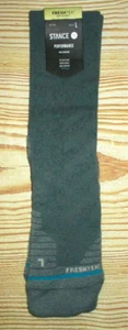 MENS STANCE PERFORMANCE HEATHER TEAL CREW SOCKS SIZE L (9/13) - Picture 1 of 1