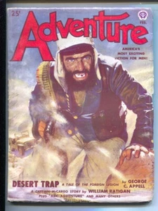Adventure 2/1950-Popular-Foreign Legion cover by Earl Eugene Mayan-Hardboiled... - Picture 1 of 2