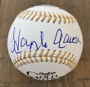 Hank Aaron Signed Rawlings Gold Glove Logo Baseball JSA LOA - Picture 1 of 7