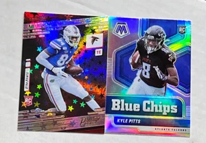KYLE PITTS LOT OF 2 2021 Panini Mosaic Blue Chips SILVER PRIZM RC + STARBURST RC - Picture 1 of 3