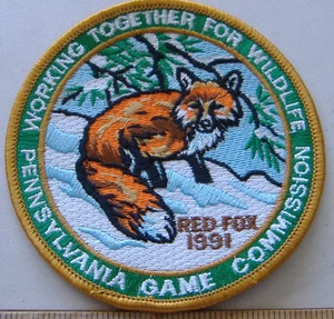 RED FOX 1991 PENNSYLVANIA GAME COMMISSION FABRIC PATCH - Picture 1 of 1