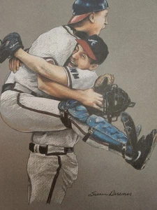 1991 Atlanta Braves John Smoltz/Greg Olsen Artist Print "The Clinch" - Picture 1 of 4