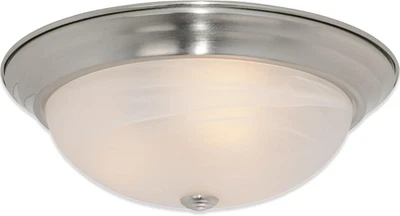 11 in Modern 2-Light Flush Mount Ceiling Light, Satin Platin - Image 1 of 4