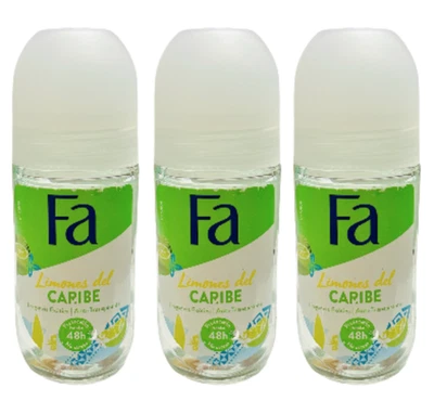 Fa дезодорант роллер карибский лимон 1,7 унции (50 мл) (3 упаковки) - Изображение 1 из 2