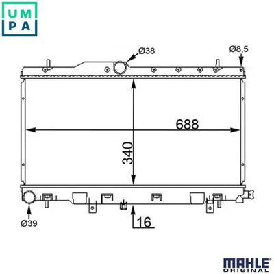RADIATOR ENGINE COOLING CR 1563 000S FOR SUBARU EJ257/EJ255 2.5L 7/5EJ20 2.0L - Image 1 of 4