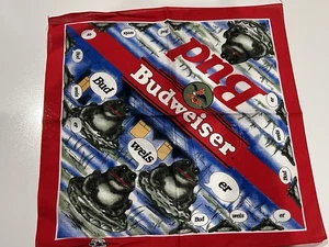 Bud Budweiser Frosch Vintage 1995 Werbung Bier Schal Bandana Taschentuch Neu - Bild 1 von 1