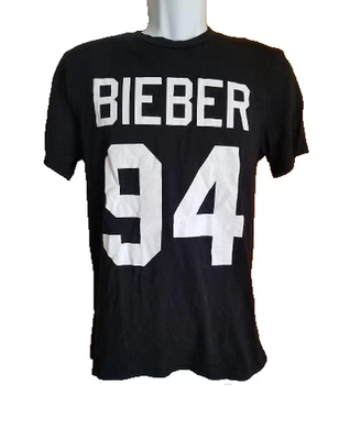 JUSTIN BIEBER x H & M 2016 T-SHIRT BLACK SMALL BIEBER 94 GRAPHIC TEE - Image 1 of 4
