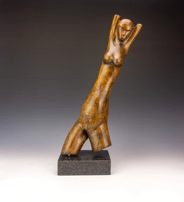 Vintage Large Carved Wood Lady Sculpture - African Art - Image 1 of 4