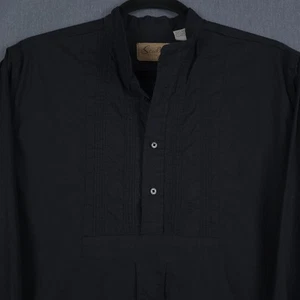 Scully The Gambler Camicia Uomo Grande Nera Western Frontier Popover Fascia Collare - Foto 1 di 9