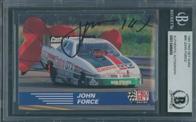 1991 Pro Set NHRA #66 John Force Signed RC Beckett Authentic Autograph BAS - Image 1 of 2
