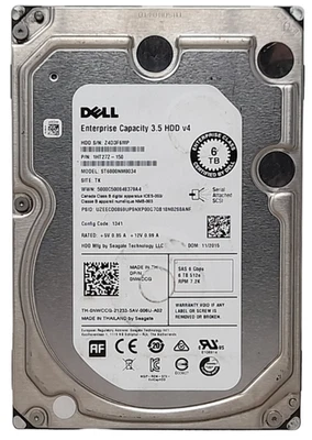 Dell Enterprise ST6000NM0034 7.2K 6TB 3.5" SAS Hard Drive 100% Health - Image 1 of 2