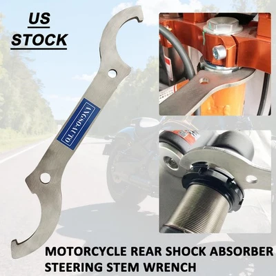 US STOCK Motorcycle Rear Shock Steering Stem Wrench Spanner Repair Tool — 第 1/4 张图片