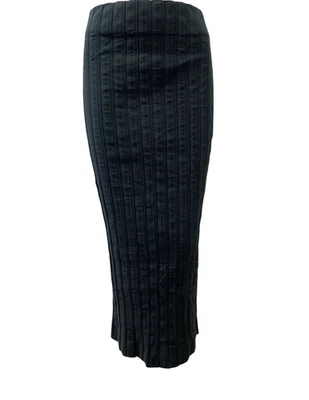 ELEMETE CLEMENTE by OSKA Gr.2 - S M 14% WOLLE Rock grau wadenlang gestreift - Bild 1 von 4