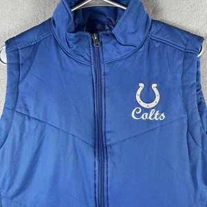 Indianapolis Colts Vest Womens XL NFL Football Team Apparel Puffer Jacket Zip - Picture 1 of 8