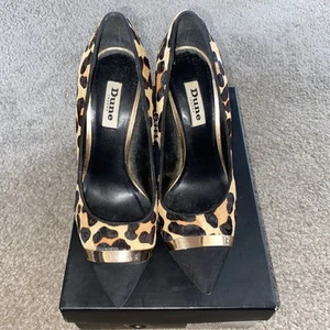 Dune animal print pony hair & black Stiletto Heels. Size 5 EU 38 with box - Picture 1 of 11