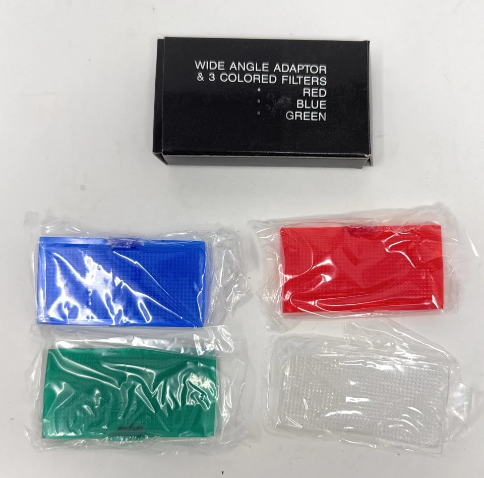 Wide Angle Adaptor & 3 Colored Filters - Red, Blue, Green - Image 1 of 1