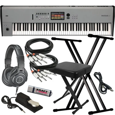 Estación de trabajo de música Korg Nautilus AT 88 teclas - gris PAQUETE DE ELEMENTOS ESENCIALES CLAVE Foto 1 de 4