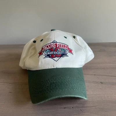 VINTAGE Jacob's Field 10th Man Society Cleveland Indians Used Snapback Hat - Image 1 of 4