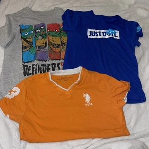 Lot Of 3 Preowned Boys Size 7/8 Shirts 1 Nike 1polo 1 Teenage Ninja Turtles Good - Picture 1 of 6