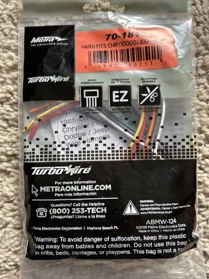 Arnés de cableado estéreo Metra 70-1817 Chrys/Jeep/Dodge 84-06 nuevo 1010 Foto 1 de 3