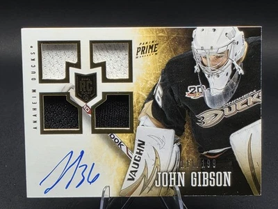 2013-14 Panini Prime - Rookie Patch Autograph John Gibson #154 /199 (AU, RC) - Image 1 of 2