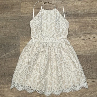 Mini Vestido Tobi Floral Encaje Novia Despedida de Soltera Romántico Hada Coqueta Mediano Foto 1 de 4