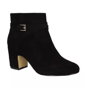 $135 Bella Vita Womens Arlette Suede Ankle Boots Shoes Size 6M Black - Picture 1 of 7