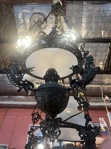 Gorgeous Dutch Colonial Ceiling Light with Original Fixtures - Picture 1 of 6