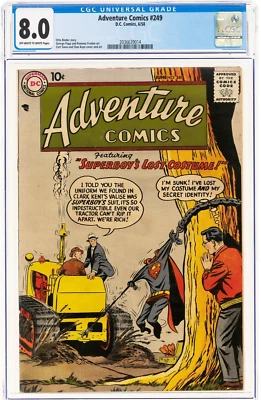 ✨Adventure Comics #249 CGC 8.0 VFN High Grade Superboy Aquaman Green Arrow ✨1958 - Image 1 of 3