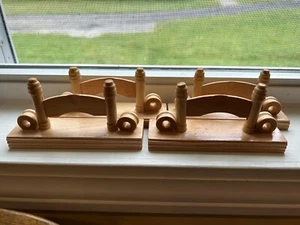 Set Of 4 Japanese / Chinese Wooden Fan Holders Stands - Picture 1 of 6