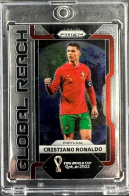 2022 Panini Prizm World Cup Qatar Global Reach Cristiano Ronaldo #17 Soccer - Image 1 of 2