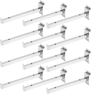 12 PCS 10 Inch Slatwall Deluxe Hooks Heavy Duty Slatwall Shelf Brackets Display - Picture 1 of 5