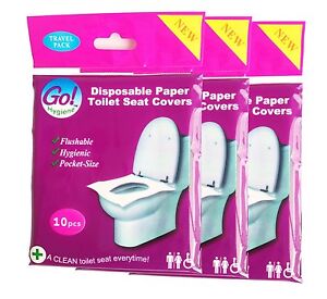 BATHROOM SUITE ESSENTIAL,DISPOSABLE PAPER TOILET SEAT COVERS,3 PACKS(30PCS)