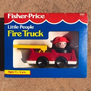 Vtg 1990 Fisher Price Little People Fire Truck New in Box Kids Toy Collectible - Picture 1 of 8