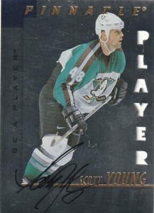 SCOTT YOUNG 1997-'98 PINNACLE BE A PLAYER SILVER DIE CUT AUTOGRAPH