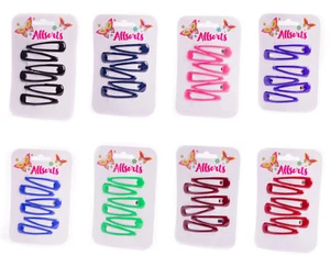 6pc Bendies Sleepies Hair Snap Clip Slides Girls School Uniform Colours Hairclip - Picture 1 of 31