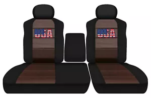 Funda de asiento delantera para camioneta se adapta a FORD F150 2001-2003 40/60 con consola bandera de EE. UU. - Imagen 1 de 3