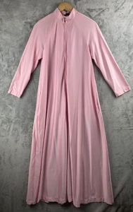 Vintage Saks Fifth Avenue Robe 1/2 Zip Caftan Pink Small 1970's House Coat - Picture 1 of 6