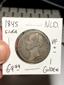 1845 Netherlands 1 Gulden - Picture 1 of 2