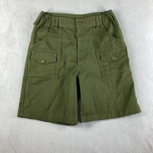 Vintage BSA Boy Scouts of America Uniform Shorts Kids Size 14 Waist 27 Elastic - Picture 1 of 11