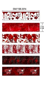 Huellas de manos sangrientas diseño de Halloween Washi Tape escena del crimen rollo de 5/8" x 197" - Imagen 1 de 2
