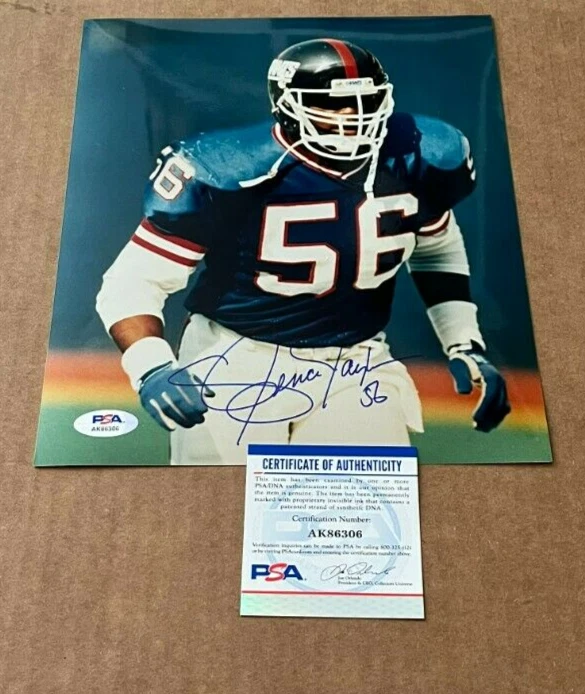 LAWRENCE TAYLOR SIGNED VINTAGE 1980'S PHOTOGRAPH PSA/DNA NEW YORK GIANTS - Image 1 of 1
