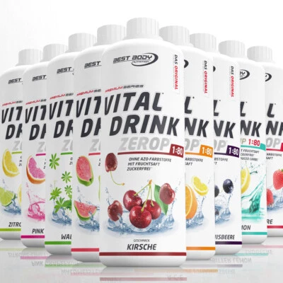 Best Body Sirup Vital Drink Getränkesirup Konzentrat 1 L  40 verschiedene Sorten - Bild 1 von 4