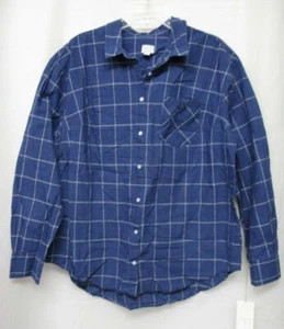 Junior X L Plaid Button Down Long Sleeve Lapel Shirt Top Blouse FREE SHIPPING!! - Picture 1 of 3