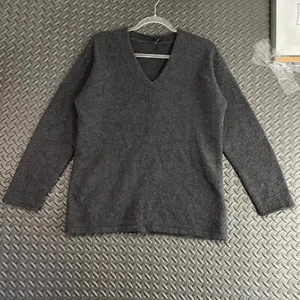 ISDA & CO Dark Gray V Neck Laine Blend Pullover Sweater Women's Size Medium - Picture 1 of 9